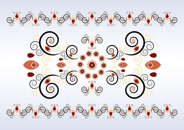 Horizontal ornament with flower - Vector, Image