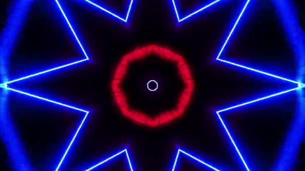 Diseño muy colorido y abstracto con forma circular. Caleidoscopio VJ loop. - Metraje, vídeo