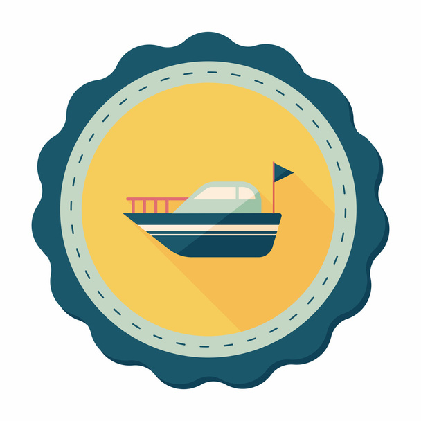 Yacht flat icon with long shadow,eps10 - Vector, afbeelding