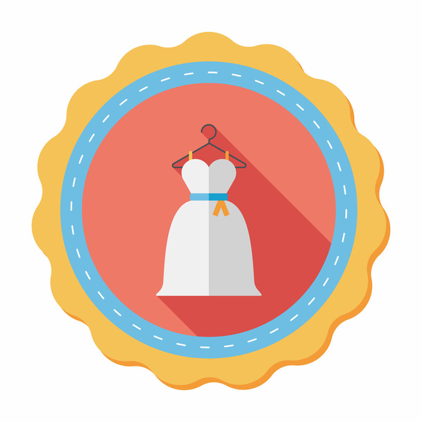 wedding dress flat icon with long shadow,eps10 - Vector, imagen