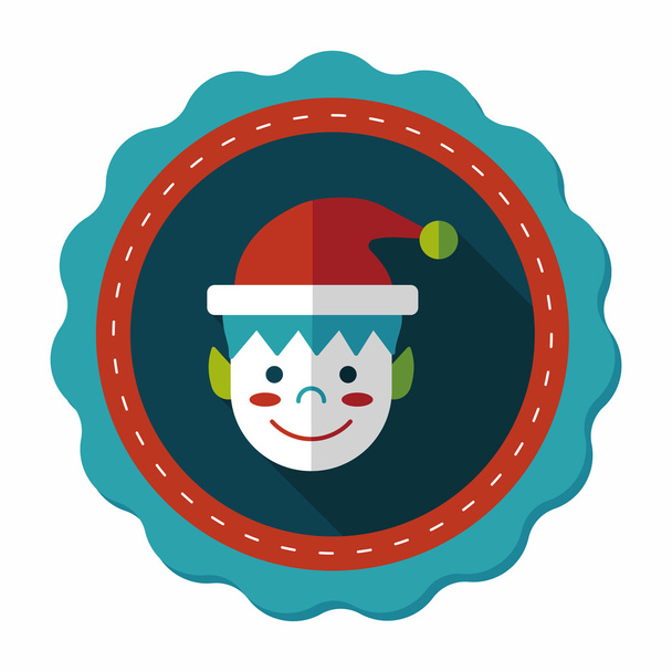 Christmas boy flat icon with long shadow,eps10 - Vector, imagen