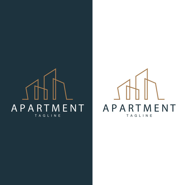 Appartement Logo, Modern Design Style Line Vector Symbool Illustratie Sjabloon - Vector, afbeelding