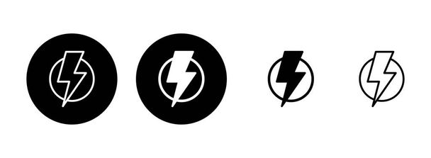 Lightningアイコンセットイラスト。電気信号と記号。パワー・アイコン。エネルギー記号 - ベクター画像