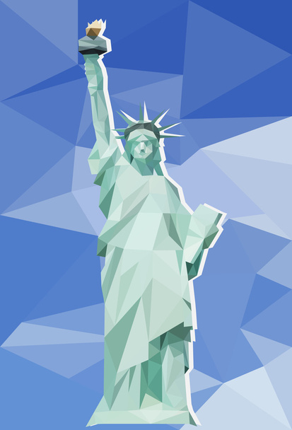 Estatua de la Libertad con el fondo de poligonal
 - Vector, Imagen