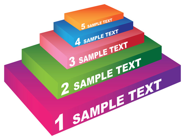 Colorful Five Steps Pyramid Art Design Element - Vettoriali, immagini