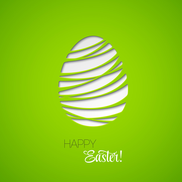 Happy Easter card decorated paper egg - Διάνυσμα, εικόνα