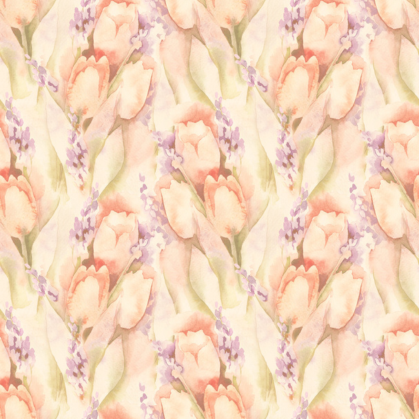 Tulipanes patrón sin costuras
 - Foto, imagen