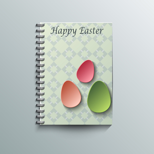 Notepad template with Easter background. - Vektor, obrázek