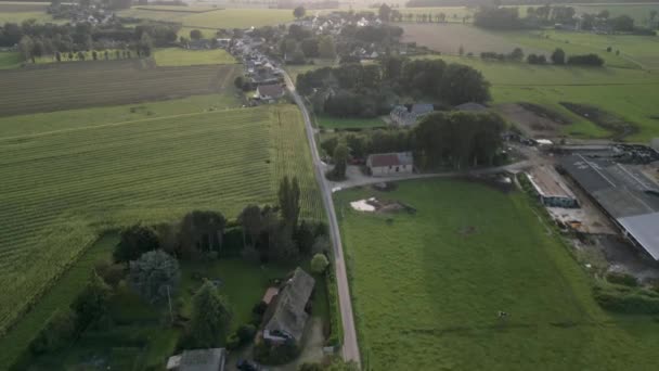 Drone aerial video footage of a small village in the countryside of northwest France. - Footage, Video