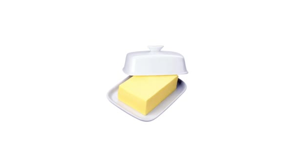 Butter in einer Butterschüssel - Filmmaterial, Video