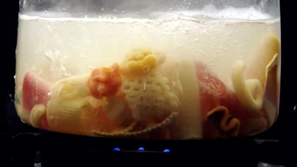 Ζυμαρικών σε νερό που βράζει - Πλάνα, βίντεο