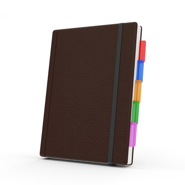 Notebook with Brown Leather Cover - Valokuva, kuva