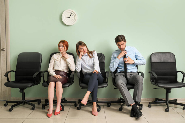 Young applicants waiting for job interview in room - Photo, Image