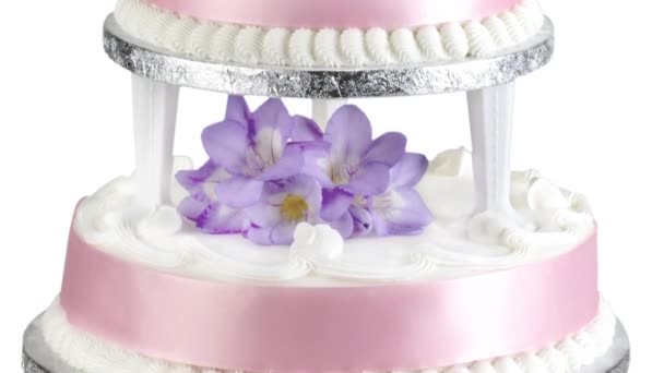 Three-tiered wedding cake - Footage, Video