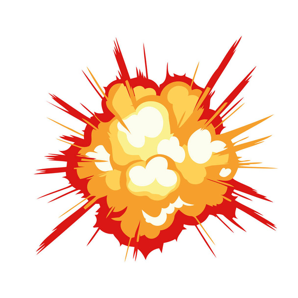 räjähdys vaikutus tulipallo kuva eristetty - Vektori, kuva