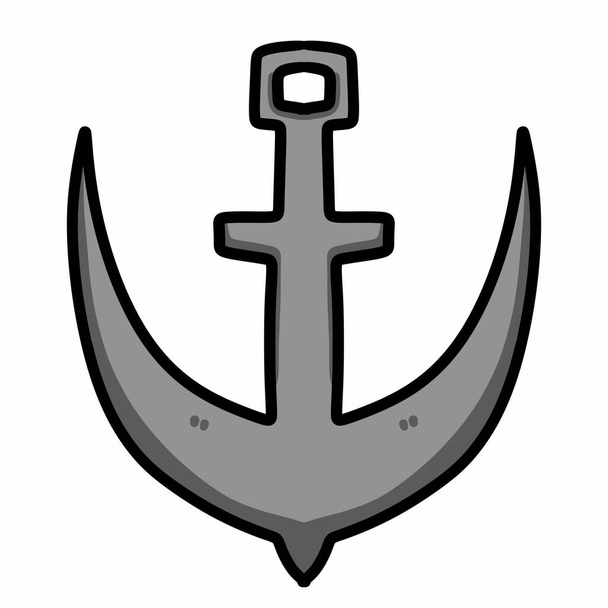 icona di ancoraggio su sfondo bianco, illustrazione del fumetto - Foto, immagini