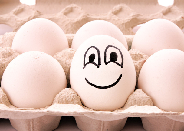 Different egg with smile - Foto, afbeelding