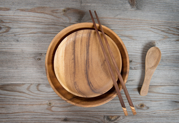 Empty plate and chopsticks  - Photo, image