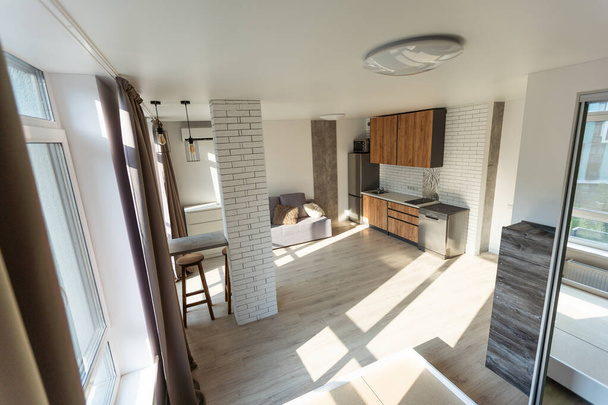 Small kitchen a modern interior design concept. - Photo, Image