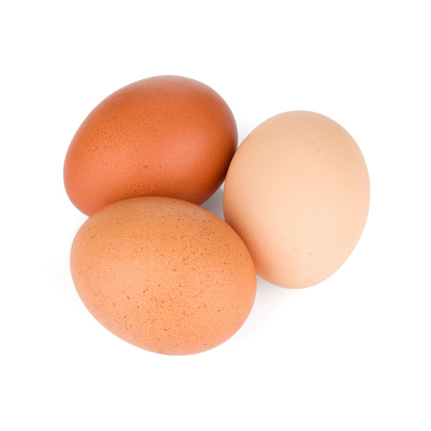 Tre uova crude
 - Foto, immagini