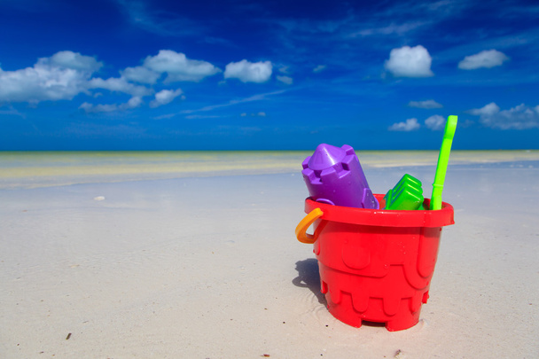 kids toys on summer sand beach - Photo, Image