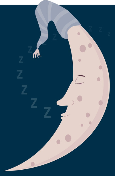 Lune endormie
 - Vecteur, image
