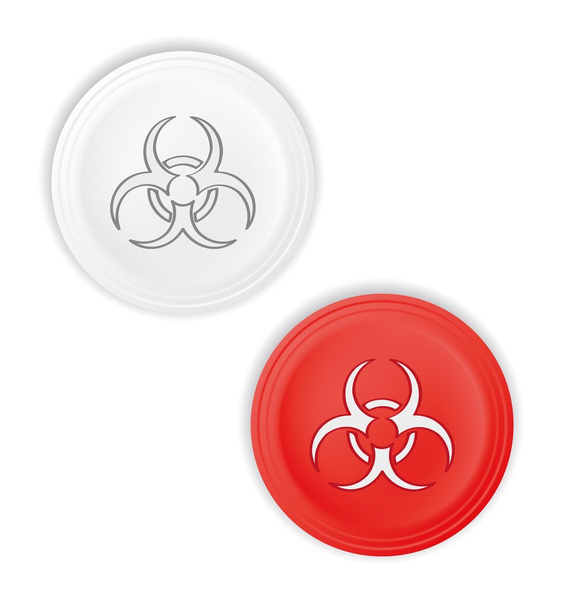 buttons with biohazard symbol - Vector, Image