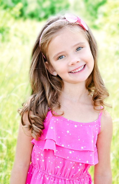Portrait of adorable smiling little girl - Photo, Image
