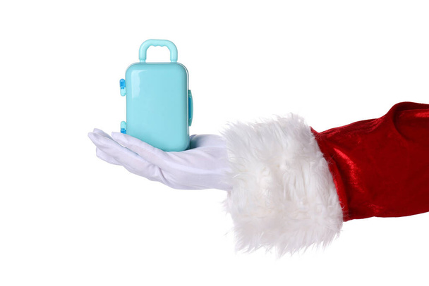 PNG, Santa's hand with suitcase ,isolated on white background - Photo, Image