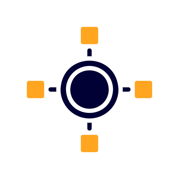 Gráfico ícone sólido laranja preto negócio ilustração vetor elemento e símbolo perfeito. - Vetor, Imagem