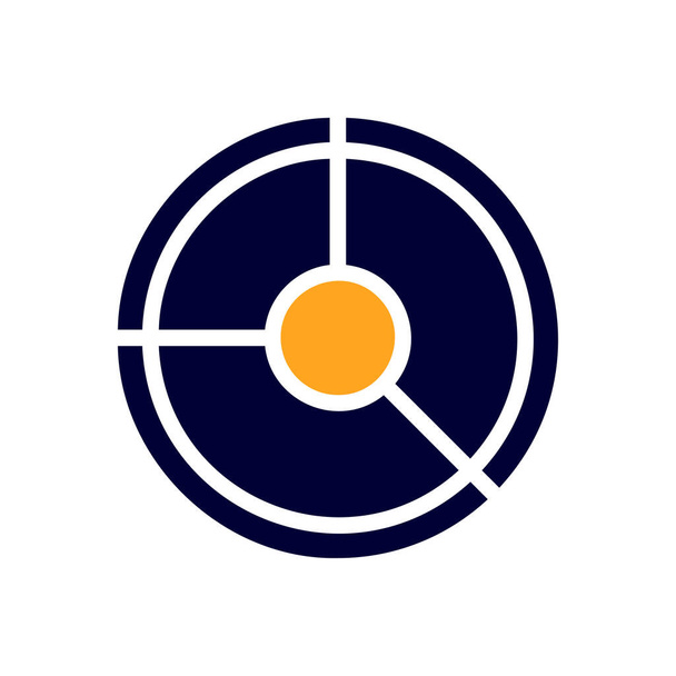 Grafiek pictogram solide oranje zwart business illustratie vector element en symbool perfect. - Vector, afbeelding