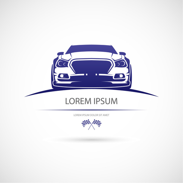 Label with a picture of a racing car. Vector. - Вектор, зображення