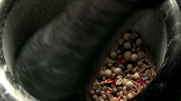 Grinding spices in a mortar - Footage, Video