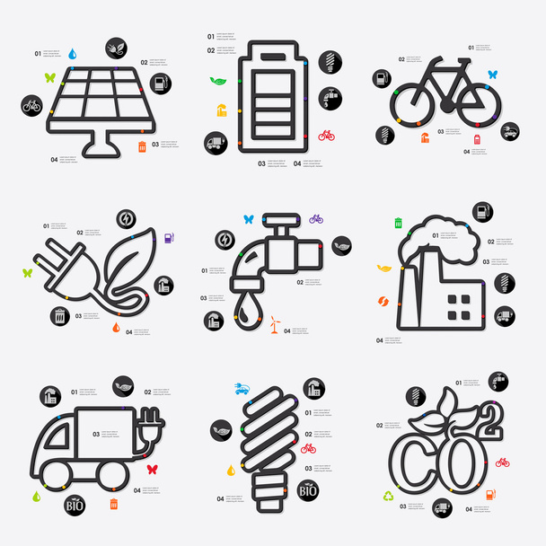 Iconos de la infografía ecológica
 - Vector, Imagen