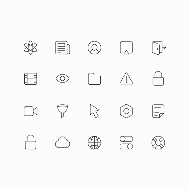 Outline vector icons for web and mobile. Thin 1 pixel stroke & 60x60 resolution. - Vector, Image