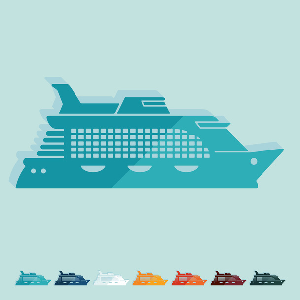 Flat design, cruise ship - Vector, Image