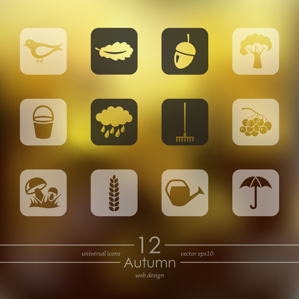 Conjunto de iconos de otoño
 - Vector, imagen