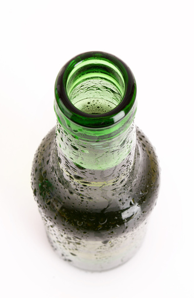 Bottle with beer closeup isolated on white - Photo, Image