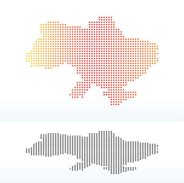 Map of Ukraine with Dot Pattern - Vector, Image