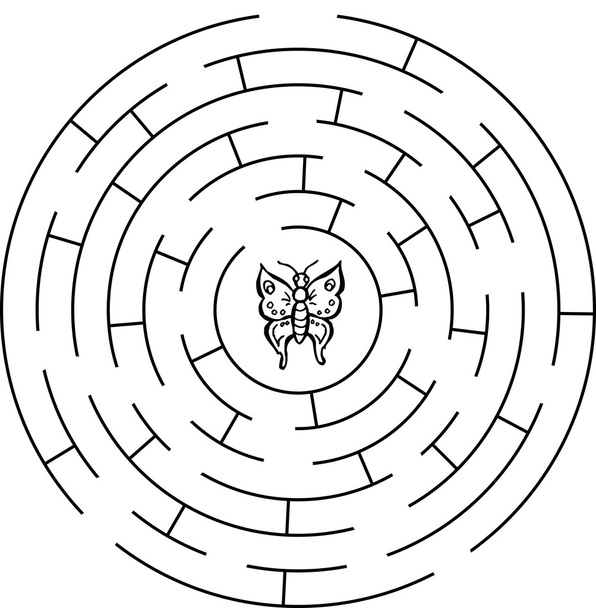 Schmetterlingslabyrinth, Labyrinth. - Vektor, Bild