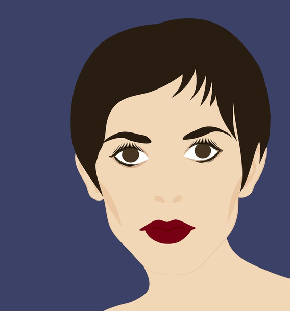 girl on a blue background - Vector, Image