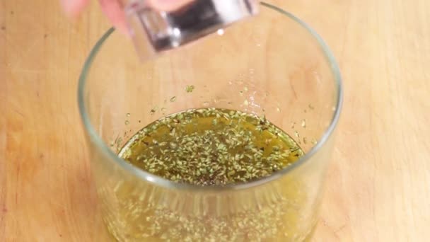 Seasoned herb marinade - Footage, Video