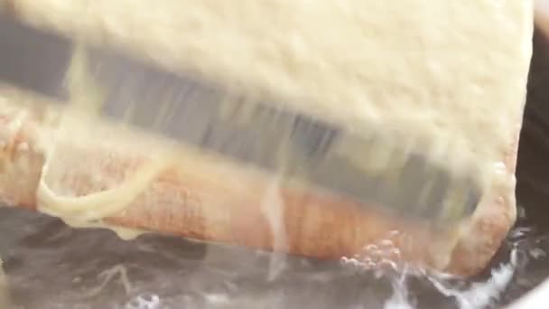 Λεπτές λωρίδες της ζύμης spaetzle - Πλάνα, βίντεο