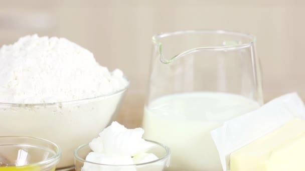 Ingredients for buttermilk biscuits - Footage, Video