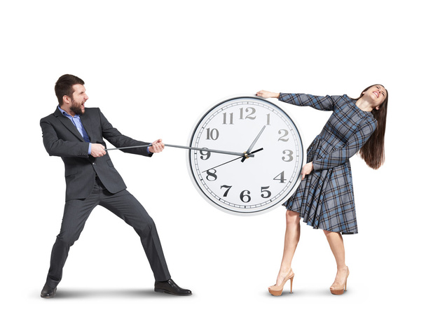 emotional couple stretching out the clock - Photo, Image