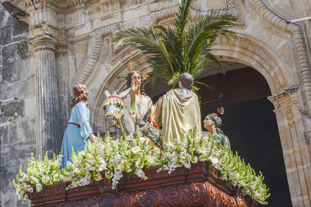 Semaine Sainte en Espagne, procession de "L'entrée triomphale de Jésus
 - Photo, image