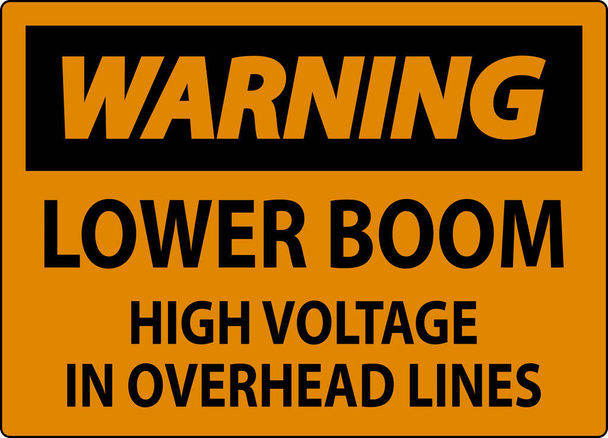 Elektromos biztonsági jelzés figyelmeztetés - Alsó sáv nagyfeszültségű felsővezetékek - Vektor, kép
