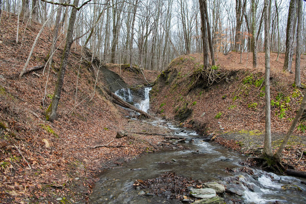 Un petit ruisseau coulant et une cascade au Taconic State Park, Rudd Pond, à Millerton New York. - Photo, image