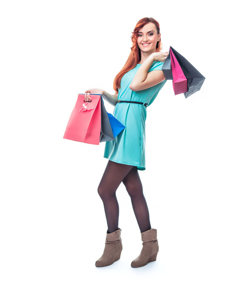 γυναίκα με τσάντες για ψώνια - Φωτογραφία, εικόνα