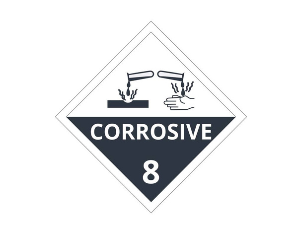 Símbolo de perigo de substâncias corrosivas. Ilustração vetorial - Vetor, Imagem